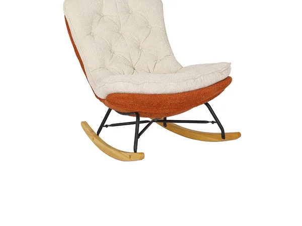 Metal-frame rocking chair from the Dingxing line — every moving metal joint lives or dies on its pivot detail